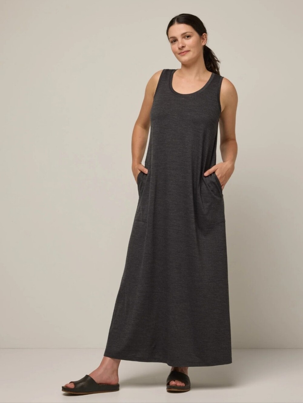 WOOLAND Wool& Audrey Merino Wool Tencel Maxi Sleeveless Lounge Dress Size 1X